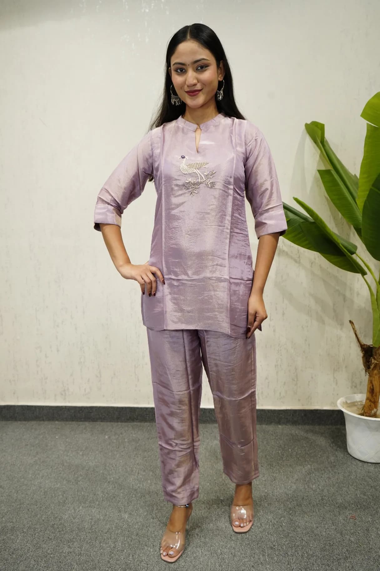 Silk Straight Kurti Set