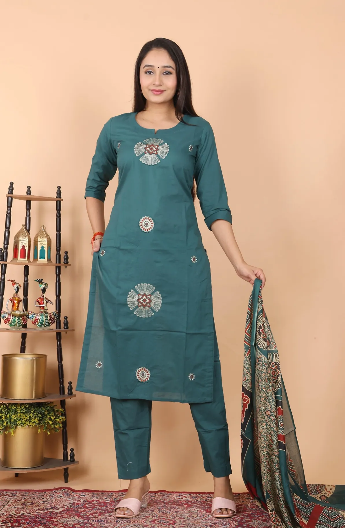 Printed Straight Kurti Set