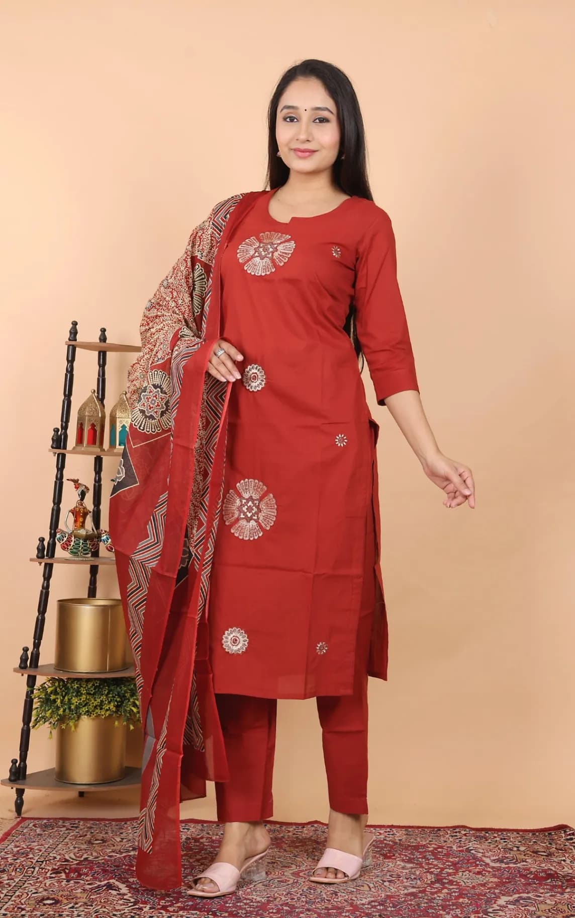Printed Straight Kurti Set